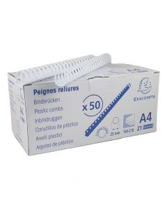 Exacompta Binding Comb White 25mm (1in)  A4  75700E per comb