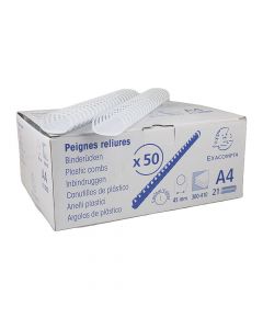 Exacompta Binding Comb White 45mm (1.77in) A4  75900E per comb