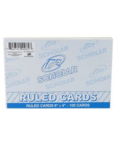 Scholar Ruled Index Card  6 x 4 (2-Sided Ruled) ea-pk/100