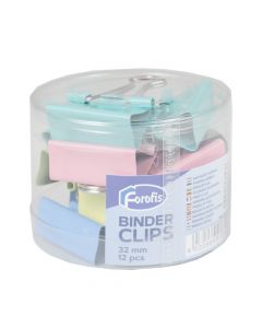 Forofis Binder Clip 32mm Assorted Colour   91350 ea-tub/12