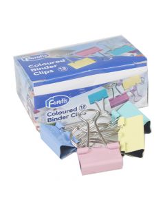 Forofis Binder Clip 19mm Assorted Colour   91371 ea-tub/12