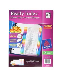 Avery Index Dividers  A-Z Multicolour  RI213AZ   11125