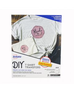 Avery Fabric Transfer for Light Fabrics 8 1/2 x 11, (Inkjet)  8938  18 Matt shts