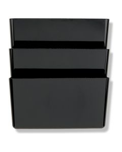 OIC Wall File Holder A4/Letter Size Black 3-pocket   21422