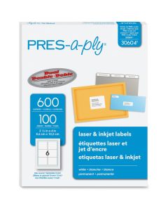 Avery Pres-a-ply Laser Label   3 1/3 in x 4 in     30604