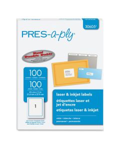 Avery Pres-a-ply Laser Label   8 1/2 in x 11 in     30605