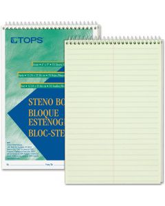 Tops Steno Pad   6x9     80pg Green         8021 ea