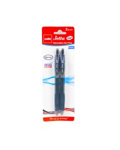 Cello Jetta Retractable Gel Pen 0.7mm Black ea-pk/2 153420