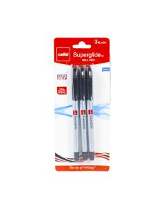 Cello Superglide Ballpoint Pen 1mm Black ea-pk/3 153277