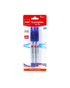 Cello Superglide Ballpoint Pen 1mm Blue   ea-pk/3 153284