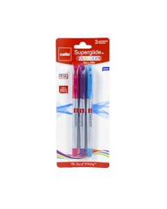 Cello Superglide Ballpoint Pen 1mm Fashion ea-pk/3 assorted 153390