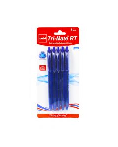 Cello Tri-Mate Retractable Ballpoint Pen 1mm Blue  ea-pk/5  169056