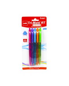 Cello Tri-Mate Retractable Ballpoint Pen 1mm Fashion ea-pk/5 assorted  169087