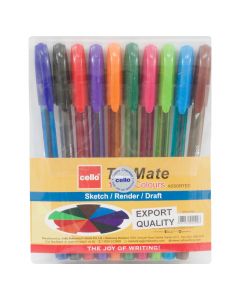 Cello Tri-Mate Ballpoint Pen   Neon Assorted Colours ea-pk/10