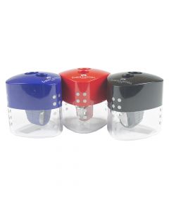 Faber Castell Sharpener 2-Hole Plastic assorted Red Blue Black 183101