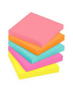 3M Post-It Sticky Note  3 x 3 Neon       654-5PK per pad