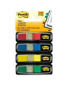 3M Post-it Tape Flag  Small (.47x1.7) 4 Colours 140 tabs    683-4